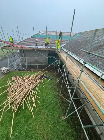 Click Here To Enlarge This Photo Of Natural Slate Re-Roofing - Sennen Cable Station